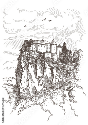 Vector: Bled castle, Slovenia Bled castle, Slovenia
