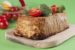 Fresh chicken pate with vegetables and herbs