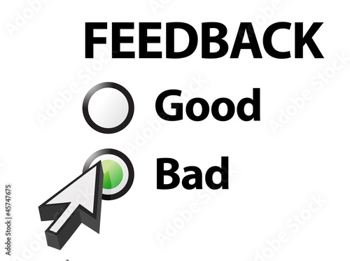 Illustration: bad selected on a feedback question bad selected on a feedback question