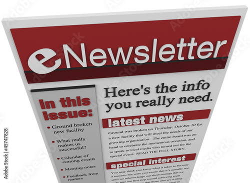 Illustration: eNewsletter Issue Email Information Articles Update eNewsletter Issue Email Information Articles Update