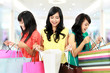happy shopping woman