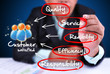 business man writing customer service concept