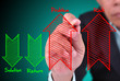 business man writing concept of increased problem and risk