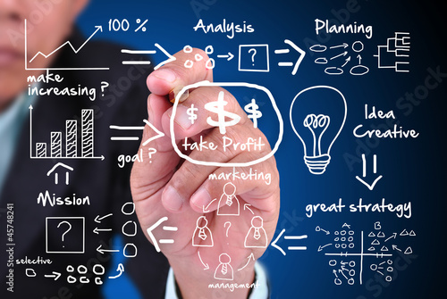 Photo: businessman writing idea concept businessman writing idea concept