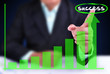 business man designed success bar chart