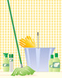 Vektor: mop and bucket mop and bucket