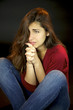 Scared young woman