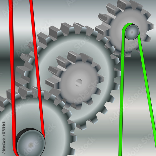 Vector: Zahnrad rot gruen Zahnrad rot gruen