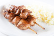 Marinated chicken skewers