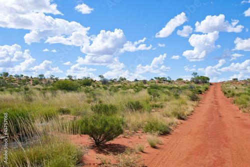 Photo: Unsealed road leading through Outback Unsealed road leading through Outback