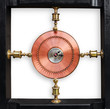 Abstract mechanical rotation device. Clipping path incl.