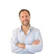 Portrait of the smiling man isolated on white background