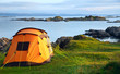 Photo: Camping tent on ocean shore Camping tent on ocean shore