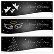 Weihnachten - Banner - Engel - Flügel - Baum - Schwarz