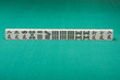 Smooth table surface with a mahjong on it