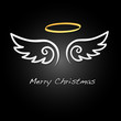 Merry Christmas - Hintergrund - Flügel - Weiß/Schwarz