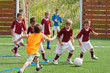 Little Boy playing soccer