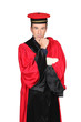 Magistrate wearing red dress