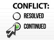 conflict continues question and answer selection