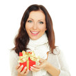 Photo: Smiling woman with gift Smiling woman with gift