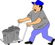 unhappy man taking out garbage to curb