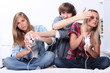 Young people playing computer games