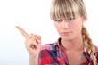 Woman pointing her finger
