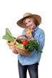 Woman with basket of vegetables