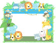 baby jungle animals picture frame