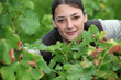 Woman in vineyards