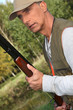 Hunter with a shotgun