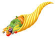 Cornucopia horn full of fresh produce food