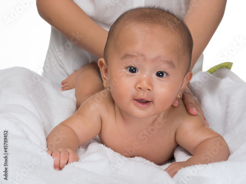 Photo: Baby Girl getting massage Baby Girl getting massage