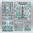 Set of iron window latticies