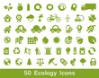 50 Ecology and recycle icons, vector set
