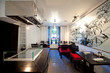Sushi restaurant with picture on wall, indoor