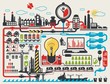 abstract factory info graphic elements, vector background