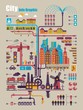 city info graphic, industry and ecology vector elements