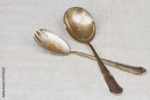 Photo: antique cutlery - spoon and fork antique cutlery - spoon and fork
