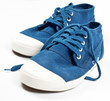 A pair of new blue shoes