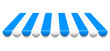 Vector illustration of blue and white awning