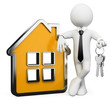 3D businessman white people. Real estate
