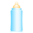 Vector illustration of blue baby bottle