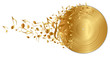 Vector illustration of golden vinyl record with notes