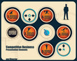 Vector: Competition presentation with five steps Competition presentation with five steps