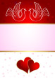 Wedding announcement with doves, vector