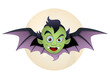 Vampire Face Bat Cartoon Vector Illustration