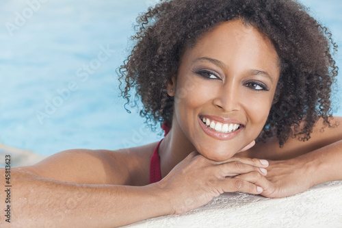 Photo: Sexy African American Woman Girl In Swimming Pool Sexy African American Woman Girl In Swimming Pool