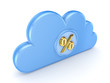 Blue cloud and percents symbol.