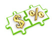 Puzzles with dollar and percents symbols.
